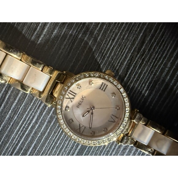 Relic By Fossil Women's Rose Goldtone Bracelet Watch ZR34335 Beautiful Pink - Picture 8 of 16